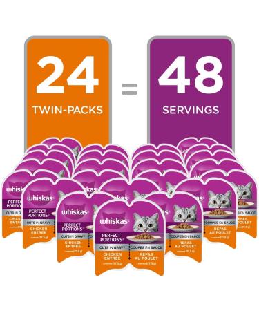 WHISKAS Perfect Portions Wet Cat Food Cuts in Gravy - Chicken - 75g (24 Pack) Cuts in Gravy Chicken 75 g (Pack of 24) - Buy Online on GoSupps.com