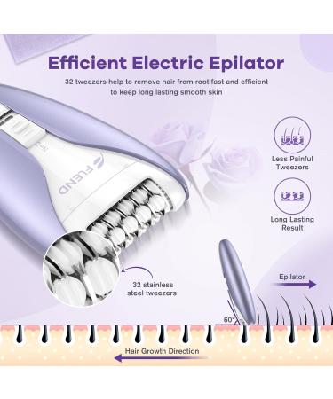 Quiet Wireless Facial Epilator for Women - 2 Speed Levels Effective Hair Removal for Face & Body - Bubba-EP10 - Buy Online on GoSupps.com