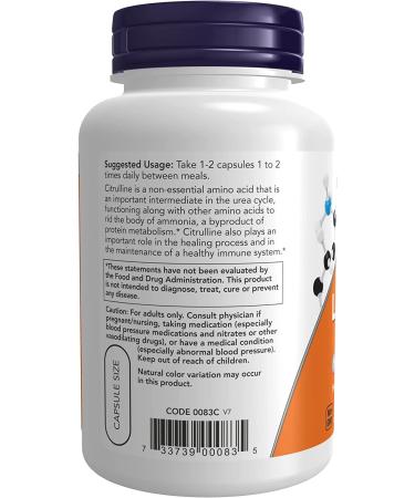Now Foods L-Citrulline 750mg - 90 Veg Capsules for Energy & Performance - Buy Online on GoSupps.com