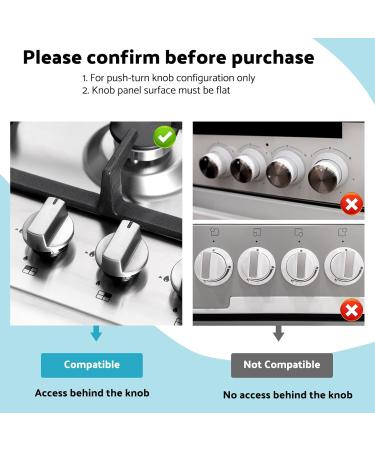 6 Pieces Black Stove Button Child Lock - Baby Safety Protection for Rotary Buttons - Easy Installation without Dismantling - Buy Online on GoSupps.com