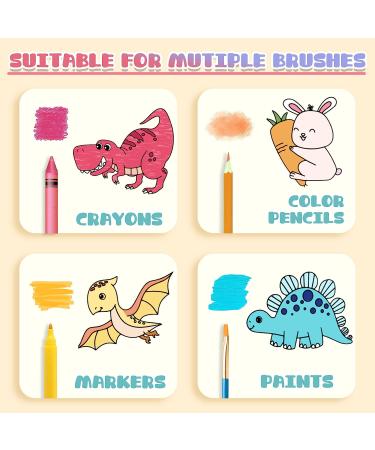 2Pcs Children's Drawing Roll - DIY Painting Paper Roll for Kids - Dinosaur & Animal Coloring Stickers - 118X14.9 Inch - Buy Online on GoSupps.com