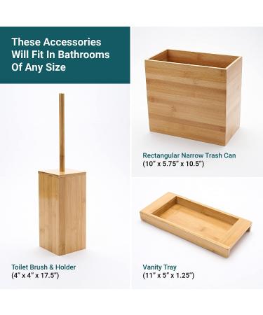 Bamboo Bathroom Trash Can Set - 3 Piece Set by A Better Way Home Products - Buy Online on GoSupps.com