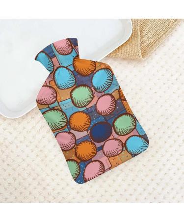 Color Circles Hot Water Bottle with Plush Cover - Hand Warmer for Adults & Kids | 26.5x15.3cm - International Shipping Available - Buy Online on GoSupps.com