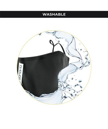 SONOVIA Reusable Face Mask | 2 Layer Breathable Fabric | Anti-Fog Nose Wire | Adjustable Ear Straps | Denim Blue | Large Size - Buy Online on GoSupps.com