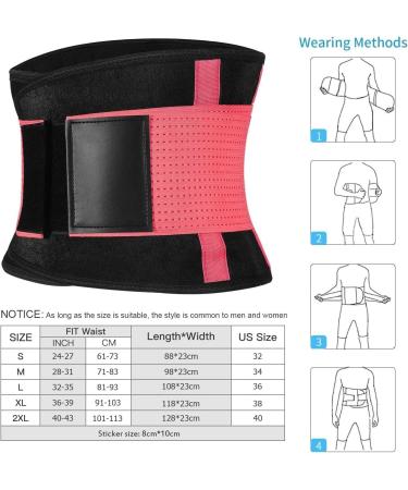 Back Bandage & Support Belt for Lumbar Pain Relief | Unisex Waist Trainer & Decompression Belt | Sciatica & Recreation Support in Pink - Buy Online on GoSupps.com