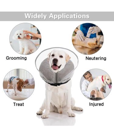 WinMany Inflatable Dog & Cat Recovery Collar | Adjustable Protective Cone | Neutering & Post-Op Care | Gray | Large - Buy Online on GoSupps.com