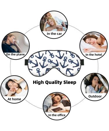 Navy Blue Anchor Sleep Mask Adjustable Double-Sided Eye Cover for Soft Sleep Perfect Shading & Eye Edema Reduction | International Shipping Available - Buy Online on GoSupps.com