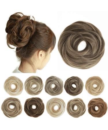 Toecwegr hair part hair tie bridal hairstyle smooth hair messy mixture extension hair for women bun hair rolls women headgear (m27m69 6)