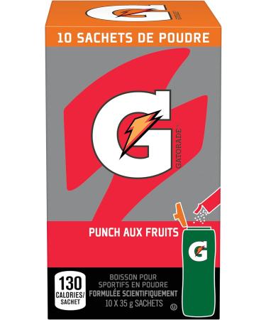 Gatorade Powder Fruit Punch 10 x 35g - Buy Online on GoSupps.com
