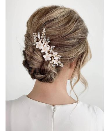 SWEETV Bridal Crystal Wedding Hair Comb Clip - Gold Hair Accessory for Brides & Bridesmaids - Buy Online on GoSupps.com