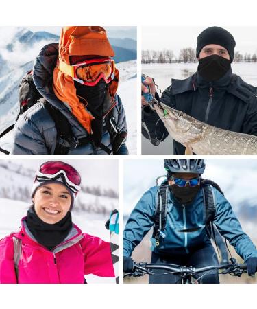 Hegcoiie Winter Loop Scarf for Men & Women | Fleece Neck Warmer & Windproof Ski Mask - Ideal for Outdoor Activities like Skiing Motorcycling and Running - Black - Buy Online on GoSupps.com