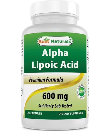 Best Naturals Alpha Liopic Acid 600 mg 120 Count - ALA Alpha Lipoic Acid Powerful Antioxidant 120 Count (Pack of 1)