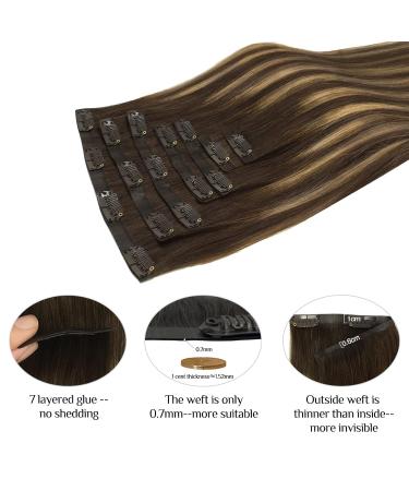 Buy Doores Real Hair Extensions - Seamless Balayage Chocolate Brown to Caramel Blonde 50cm | 7 Pieces Clip-In 110g - Buy Online on GoSupps.com