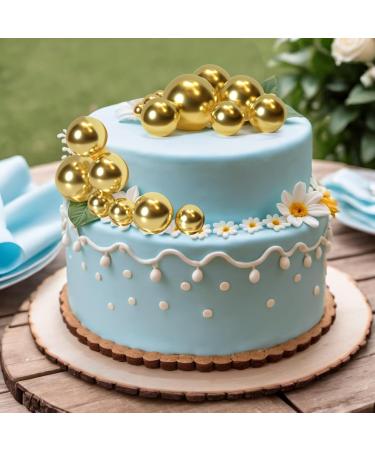 Astaron 20 Pcs Gold Tortendeko Balls Cake Toppers | Mini Balloons for Wedding Baby Shower & Birthday Cake Decor - Buy Online on GoSupps.com