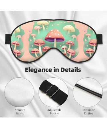Dream Mushroom Unisex Adjustable Sleep Eye Mask - Perfect for Travel Yoga & Napping | Blackout Buckle Design - Buy Online on GoSupps.com