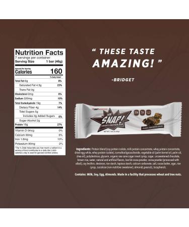 OOH Snap! Double Chocolate Chunk Protein Bars - 7 Pack (1.62 oz Each) | Crispy & Delicious - Buy Online on GoSupps.com