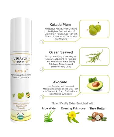 Ultra C Face Moisturizer - Brightening & Rejuvenating Anti-Aging Formula with Natural Vitamin C - USDA Organic & Physician Formulated - Buy Online on GoSupps.com