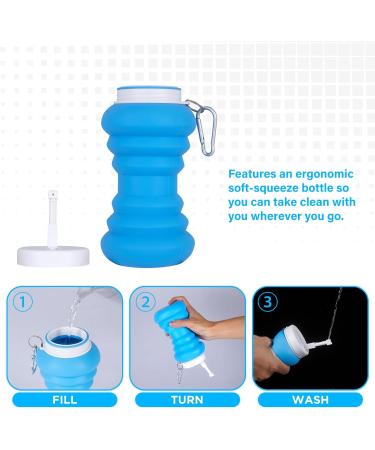 Portable Bidet 600ml - Collapsible & Expandable for Travel Camping & Hygiene - Ideal for Pregnancy Postpartum Baby Care Elderly & Muslims - Blue - Buy Online on GoSupps.com