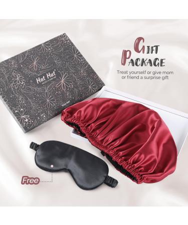 Buy Adjustable Silk Bonnet & Satin Sleeping Cap for Women - Double Layer Red/Black - Buy Online on GoSupps.com