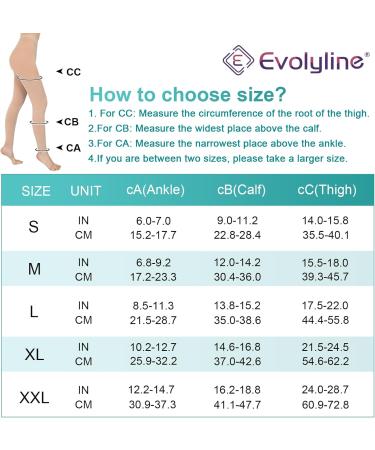 Evolyline Medical Compression Pantyhose for Women & Men 20-30mmHg Footless Graduated Support Tights Compression Pantyhose Opaque Compression Socks Stockings for Varicose Veins Edema Flight Nursing Beige XXL - Buy Online on GoSupps.com