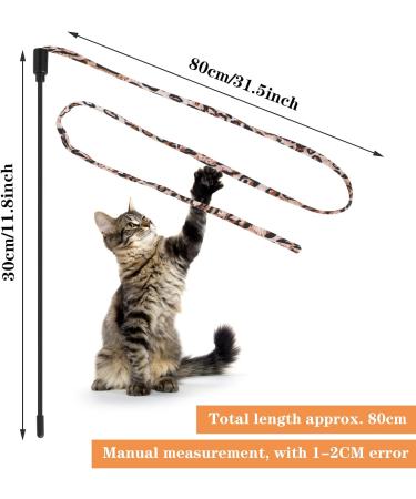 cobee Cat Wand Toys Cat Interactive Wand Toys Leopard Print Cat Wand String Kitten Ribbon Stick Toy Interactive Cat Toys Cat Wands for Cat Kitten Training Exerciser(5 Pieces 30cm) - Buy Online on GoSupps.com