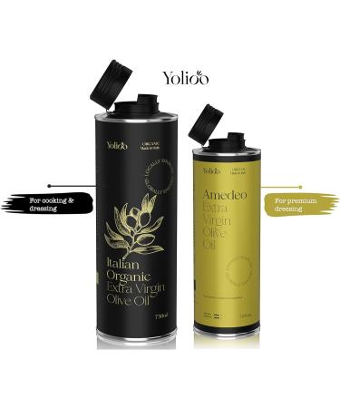 Yolioo Premium Dolce Olive Oil 500ml | Extra Virgin, Organic, Cold Pressed from Fresh Harvest in Tuscany, Italy | Leakproof Bottle | Pack of 1 - Buy Online on GoSupps.com