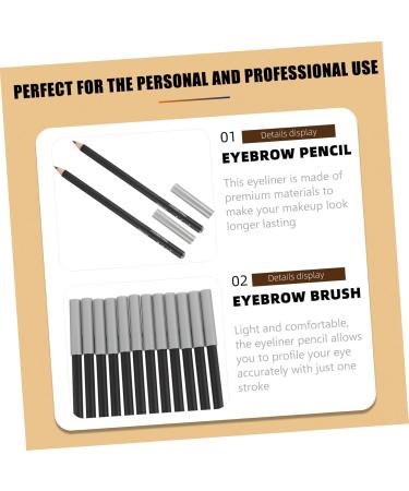  SOESFOUFU 12 Pieces Black Eyeliner 1 Eyeliner Makeup Eyeliner Eyebrow Pencil Micro Applicator Eyeliner Pencil Eyeliner Wooden Pole Plastic Position Girl - Buy Online on GoSupps.com