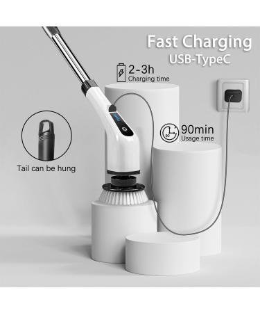 Electric Spin Scrubber Electric Cleaning Brush with 7 Replaceable Heads 2 Speeds Power Electric Scrubber Brush for Bathroom Tub Floor Car Tile and Much (Set A) - Buy Online on GoSupps.com