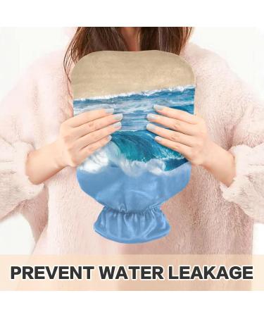 NAANLE Sea Wave Bead Hot Water Bottle 2L - Transparent Cover for Bed Hand & Feet Pain Relief | Heat & Cold Therapy - Buy Online on GoSupps.com