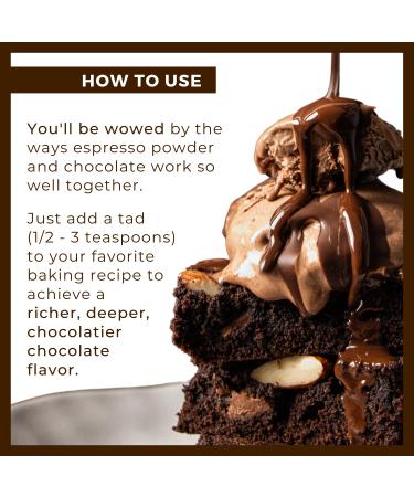 Espresso Powder for Baking 7oz - Rich Chocolate Flavor - All-Natural Fine Powder - Gluten Free Non-GMO - Convenient Resealable Pouch - Buy Online on GoSupps.com
