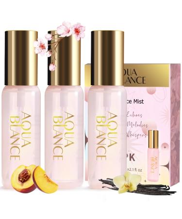 Body Spray for Women Body Fragrance Mist Gift Set 3-Pack Each 60ml/2.1 FlOz Travel Size Three Scents Womens Body Spray