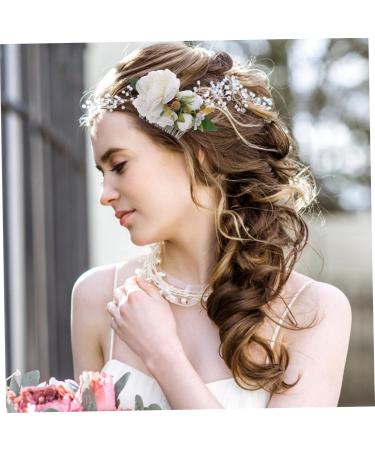 MAGICLULU Bridal Hair Accessories Bridal Hair Comb Hair Side Comb Women Hair Comb Hair Ornament Bridal Headpiece Hair Decoration Flower Shape Hair Decor Silk Flower Wedding Hair Stick Bride - Buy Online on GoSupps.com