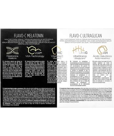 ISDIN Isdinceutics Day and Night Pack | Flavo-C Ultraglican (10 ampoules) and Flavo-C Melatonin (10 ampoules) | Daily Antioxidant Serum and Night Recovery Serum - Buy Online on GoSupps.com
