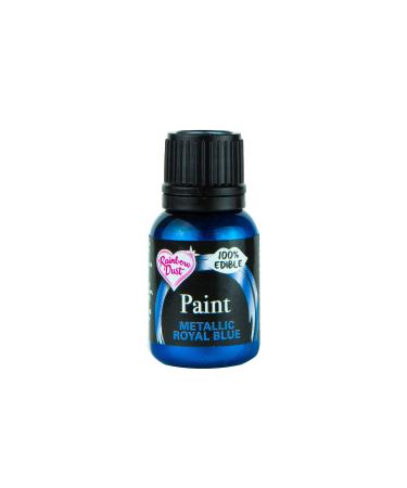 Ready-to-use Metallic Royal Blue 100% Edible Food Paint for Cake and Icing Decoration by Rainbow Dust - Buy Online on GoSupps.com