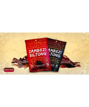 Zambezi Biltong - 100% Natural Keto Air-Dried Beef Snack | Thinly Sliced, Sugar-Free, Low Carb, Gluten-Free, High Protein | 1 Count - Buy Online on GoSupps.com