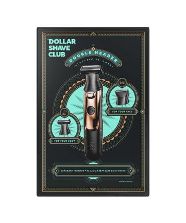 Dollar Shave Club Double Header Electric Trimmer - 2-in-1 Beard Trimmer and Body Groomer | Waterproof Black Electric Razor - Buy Online on GoSupps.com