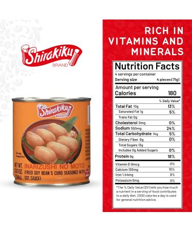 Shirakiku Inarizushi No Moto - Japanese Seasoned Fried Soy Bean Curd 10oz (Pack of 3) - Buy Online on GoSupps.com
