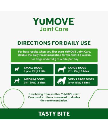 YuMOVE Daily Bites Joint Supplement for Adult Dogs | Glucosamine, Chondroitin, Green Lipped Mussel | Aged 6-8 | 60 Chews - Buy Online on GoSupps.com