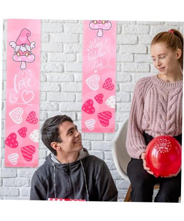 Zerodeko Valentines Day Hanging Banner 1 Pair Valentines Day Banner Polyester Banners Outdoor Valentines Day Welcome Sign Picture 1 180.00X30.00X0.10CM - Buy Online on GoSupps.com