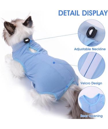 Molain Cat Professional Recovery Suit for Abdominal Wounds or Skin Diseases After Surgery E-Collar Alternative for Cats Anti Licking Pajama Suit Kittens Surgery Recovery Suit (Blue M Size) - Buy Online on GoSupps.com
