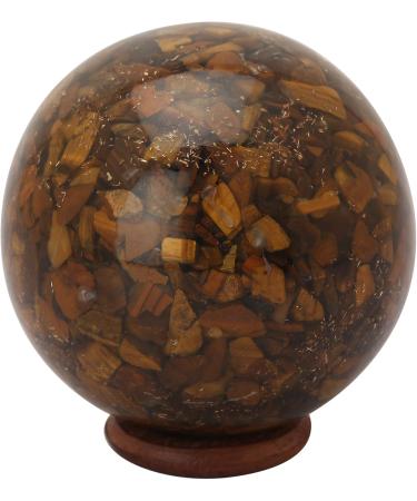Natural Crystal Tiger Eye Orgone Sphere Ball - EMF Protection & Aura Cleansing | Meditation Orgonite Ball - Buy Online on GoSupps.com