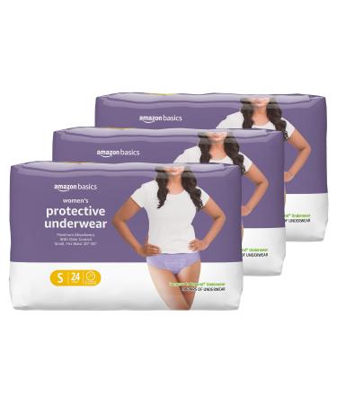 Amazon Basics Incontinence & Postpartum Underwear for Women, Maximum Absorbency, Small, 72 Count, 3 Packs of 24 (Previously Solimo) 24 Count (Pack of 3) - Buy Online on GoSupps.com