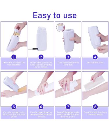 Pinkiou Hair Removal Roll On Epilator Set - Portable Wax Machine for Depilation - Buy Online on GoSupps.com