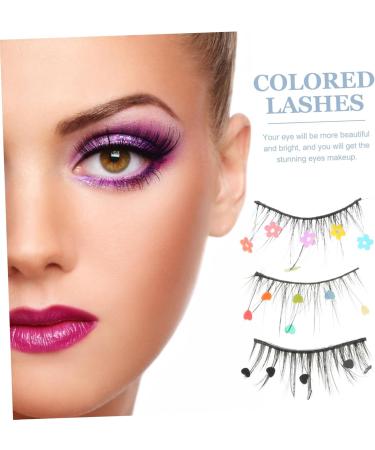 minkissy 15 Pairs Sequin False Eyelashes Natural False Lashes Pride Makeup Fake Lashes Natural Cosplay Pride Outfit Lashes with Color Colored Lashes Lashs Imitation Flash Miss Cosmetic - Buy Online on GoSupps.com