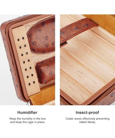 PIPITA Cigar Humidor Portable Travel Humidor Elegant Leather Pattern Cigar Case with Humidifier and Cigar Cutter Cedar Wood Lined for 4 Cigars with Torch Lighter (Cigars not Included) Yellow (Set 3) - Buy Online on GoSupps.com