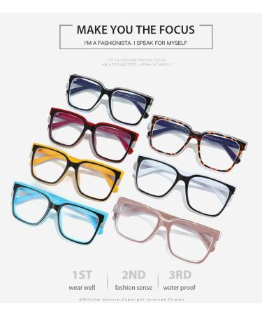 Tr90 Square Frame Blue Light Blocking Glasses for Men & Women | Anti UV Ray Computer Reading Glasses - Black-Red 56mm - Buy Online on GoSupps.com