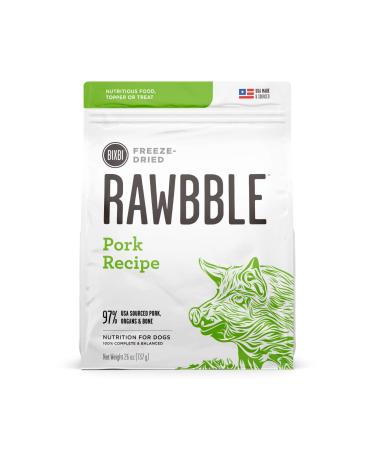 BIXBI Rawbble Freeze Dried Dog Food, Pork Recipe, 26 Oz - 97% Meat and Organs, No Fillers - Pantry-Friendly Raw Dog Food for Meal, Treat Or Food Topper - USA Made in Small Batches