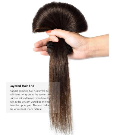 ROSEBUD 10 Inch Clip in Hair Extensions 60g REMY Human Hair 8Pcs 18 Clips - Medium Brown - Buy Online on GoSupps.com