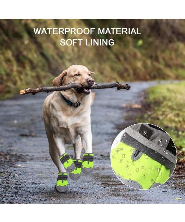 Medium and Large Dog Boots for All-Weather Protection | Waterproof, Anti-Slip, and Durable | 4-Piece Set in Green #8 | Ideal for 74-90 lbs Dogs - Buy Online on GoSupps.com