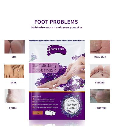 Foot Peel Mask (5 Pack) - Removes Dead Skin, Cracked Heels, and Calluses - Natural Lavender Treatment for Dry Feet - Buy Online on GoSupps.com
